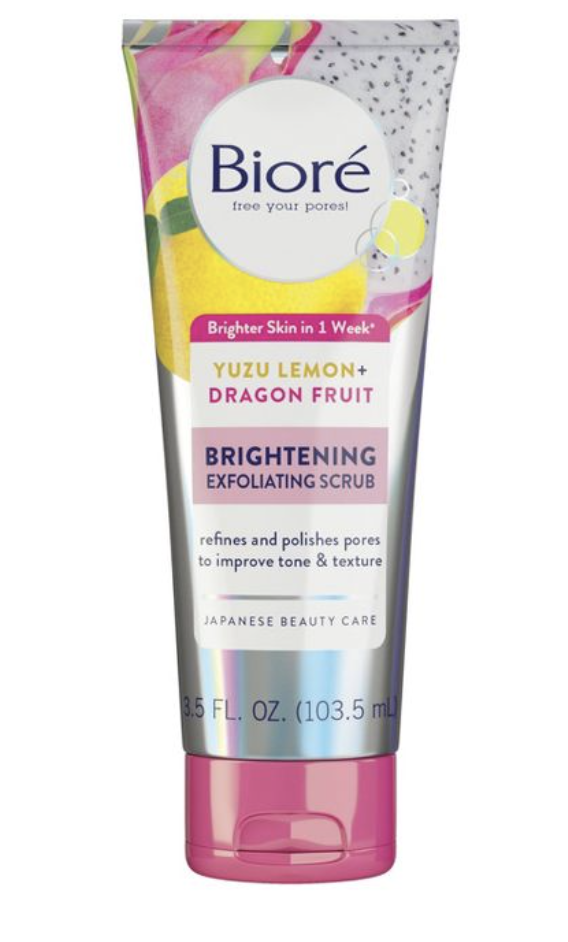 Biore Yuzu Lemon+ Dragon Fruit Brightening Exfoliating Scrub, 3.5 fl oz - £9.97 GBP