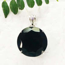 Attractive BLACK ONYX Gemstone Pendant, Birthstone Pendant, 925 Sterling... - £33.01 GBP