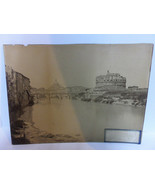 Antique Photograph Rome Tiber River Castel Sant&#39;Angelo &amp; Saint Peter&#39;s B... - $593.95