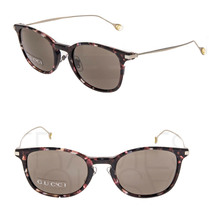 GUCCI Oval GG1082S Matte Silver Violet Havana Sunglasses Metal 1082 Women - £160.75 GBP