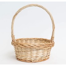 Brown Willow Round With Handle Basket Wood - $47.51