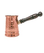 Copper Mug with Hammered and Long Wooden Handle Turkish Pot for Warming ... - €27,45 EUR