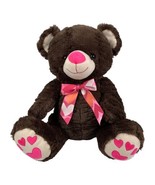 Dan Dee Valentine&#39;s Day Teddy Bear 15&quot; Plush Pink Hearts Stuffed Animal ... - £19.43 GBP