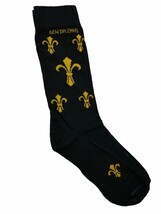 Fleur De Lis Black Gold Men&#39;s Long Socks One Size - £11.81 GBP