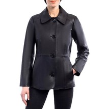 Anne Klein Women&#39;s Button Front Leather Jacket - $238.49+