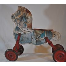 VTG Wheeled Riding Horse Toy - £59.34 GBP