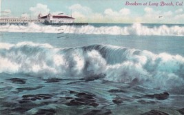 Long Beach CA California The Breakers Ocean Waves Pier 1910 Postcard E01 - £7.18 GBP