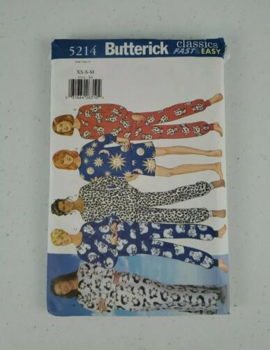Pre-cut Butterick Misses XS-S-M Fast Easy Nightshirt, Pajama Pants Pattern #5214 - $10.00