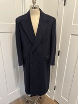 Ralph Lauren Polo University Club Overcoat Mens 40R Navy Blue Cashmere T... - $296.99