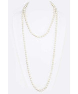 8MM Hand Knotted 60 Pearl Necklace - £14.26 GBP