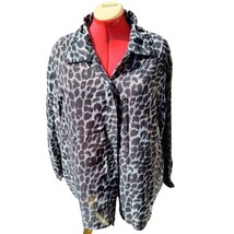 Vintage Jordan Woman Leopard Print Long Sleeve Top 42 Plus - £13.43 GBP