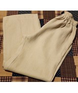 BEACHCOMBERS ~ Khaki ~ LARGE ~ Elastic Waist ~ Pockets ~ 100% Linen Pants - $35.80 CAD