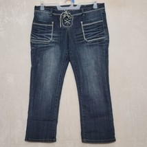 Bongo Jeans Womens Jeans Size 13 Dark Blue Tie Front - $27.87