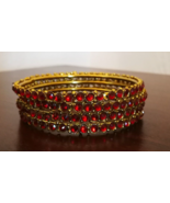 Indian Jewelry Red Bangles Set for Women 2.6 Bollywood Vintage Bracelets... - £16.25 GBP