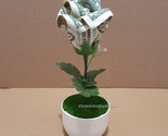Dollar Origami ROSE in a Plastic Pot REAL MONEY Handmade Plant Flower Ca... - $37.95+