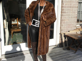 3/4 Full Length brown Mink Fur coat jacket bolero S-M - £622.78 GBP