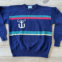 Vintage Lord Jeff Nautical Crew Neck Sweater Top of The Dock Blue Mens Large - £38.37 GBP