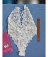 Kaci and Shi Womens High Cut White Lace bodysuit XXL - $8.50