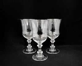 Mikasa French Countryside Crystal Water Glasses Goblets ~ Set Of 3 - £33.69 GBP