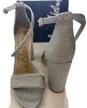Sam Edelman Yaro Women&#39;s Ankle Strap Sandal Heels Shoes Metallic Bling Sz 9.5 - £38.90 GBP