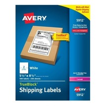 Avery Permanent Shipping Labels with TrueBlock Technology, 5912 - $69.98