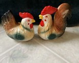Set of 2 Vintage Rooster and Hen Salt and Pepper Shakers Made in Japan. - $19.39