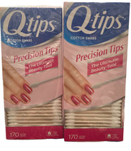 Q-Tip Precision Tips Cotton Swabs lot of 2 170/box Discontinued - $25.34