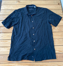 Tommy bahama Men’s short sleeve button up silk shirt size L Black X8 - $16.03