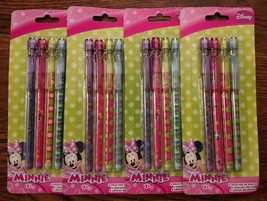 Disney Junior Minnie Mouse 4 Pack Pop Up Pencils 16 Total NIP Back To School - £9.34 GBP