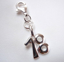 Happy Birthday &quot;18&quot; Clip On Charm 925 Sterling Silver Corona Sun 18 - £3.51 GBP
