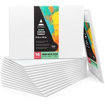 Arteza Canvas Boards for Painting Pack of 14 11 x 14 Inches Blank White Canva... - £31.44 GBP