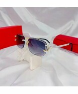 Gradient Lens New Cut Lens Sunglasses square Rimless Sunglasses High Qua... - $892.76 MXN