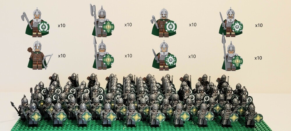80pcs Rohan Army Royal Guards Archers Infantry Lord of the Rings Minifigures Toy