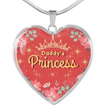 Daddy&#39;S Princess Necklace Stainless Steel or 18k Gold Heart Pendant 18-22&quot; - $37.95+