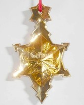 Baccarat Crystal 2017 Christmas Ornament Noel Gold Snowflake France #2811538 New - £69.54 GBP