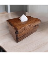 Teak Wood Handkerchief Box Tuchbox Large Solid Wood Facial Tissues Dispe... - £79.09 GBP