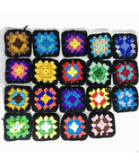 Lot of 19 Crochet Granny Squares Approx 4 1/2&quot; for Afghan Blanket Throw ... - $18.99