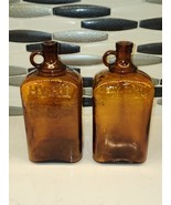 (2)HY-PRO AMBER GLASS HYPRO BOTTLE BROWN VINTAGE 2 QUARTS BLEACH 10 1/2 - £22.64 GBP