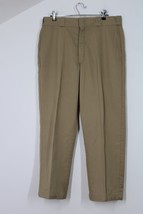 Vtg LL Bean 34 Khaki Flannel Lined Chino Pants 27.5&quot; Inseam USA - $32.30