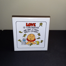 VINTAGE Ziggy Tile Plaque Stand &quot;Love is Contagious...We Get It From Each Other&quot; - £11.98 GBP