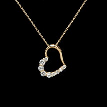 65Ct Simulé Diamant Ouvert Pendentif Coeur 18 &quot; Chaîne Corde 14k or Jaune Plaqué - £83.10 GBP