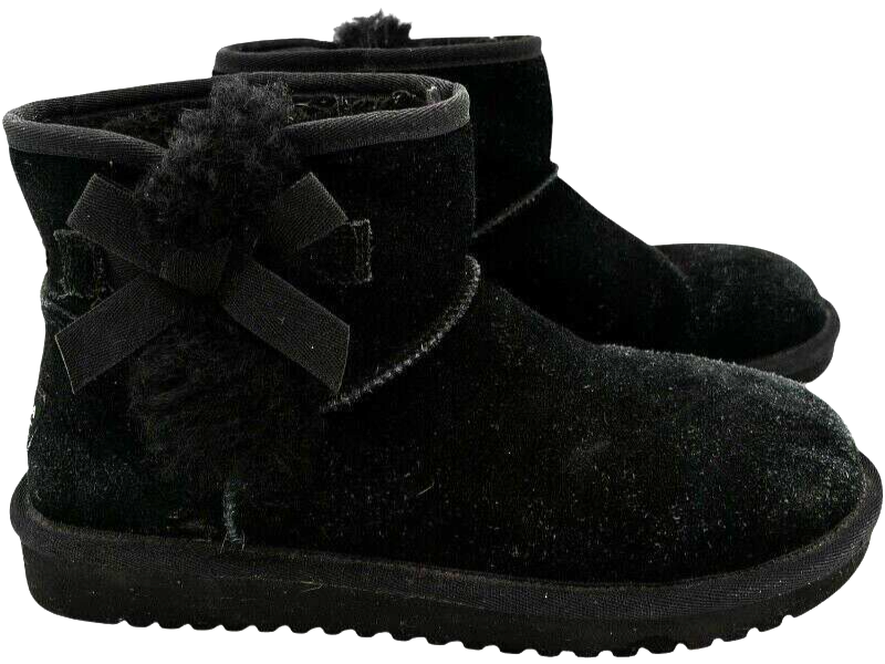koolaburra by ugg womens 7 victoria mini winter booties black suede fur lined Item image 2