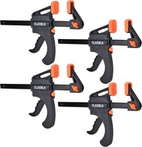 4-Pack 6 Inch Bar Clamps For Woodworking, One-Handed, Carpentry And Diy - £24.03 GBP