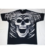 Psycho Skulls 2 Sided Fantasy Adult T-Shirt Size XXL Liquid Blue 2000 NE... - £33.07 GBP