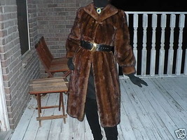 Excellent Designer Vtg  Full length Sable  brown Mink Fur Coat Jacket S-M 0-6 - £700.87 GBP