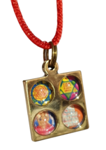 Kuber Laxmi Pendant Sri Shri Shree Yantra Business Brass Energized 2mm C... - £10.34 GBP