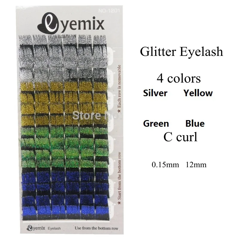 Eyemix Top Quality Glitter Eyelashes 4 Colors Individual Eyelash Extensi... - £29.08 GBP