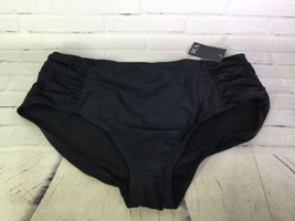 V.M. Swimwear Bikini Swim Bottoms Ruched Briefs Black Women&#39;s Plus Size 24W - £13.59 GBP