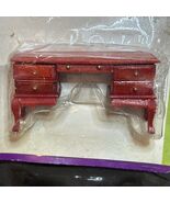 Dollhouse Desk Drawer Writing Table Wooden Furniture Vintage Regency Ros... - $18.24