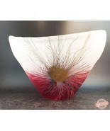 Heron Glass International Amber Fantasia Vase - 7 inches tall -  Feather... - $65.00